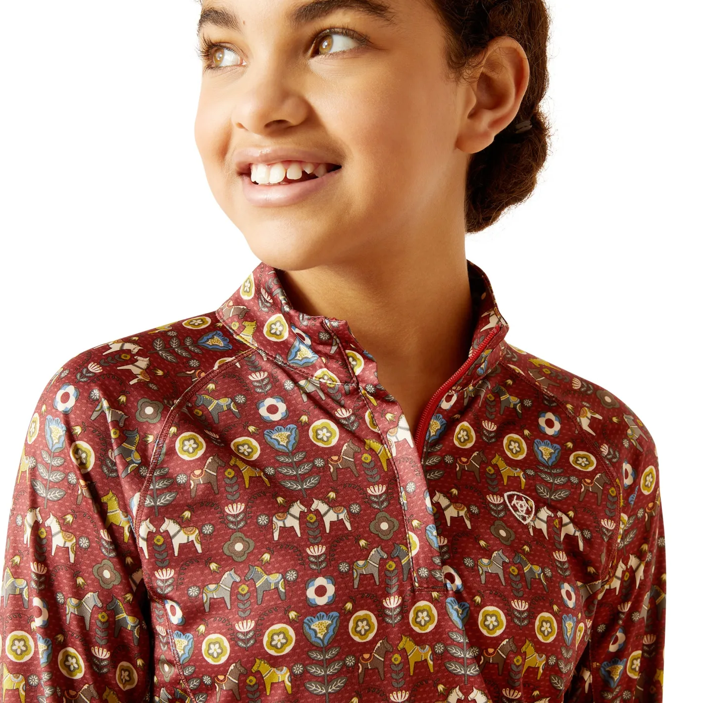 Kids ARIAT-APPAREL Ariat® Kids’ Lowell Quarter-Zip Print Base Layer 2.0