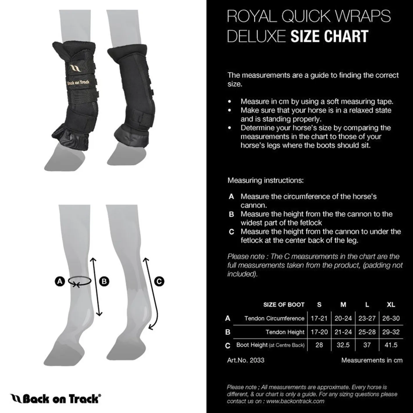 BACK ON TRACK BOT LL Back on Track® Royal Quick Wraps Deluxe