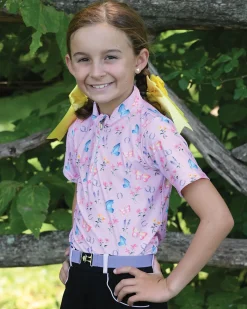 Kids BELLE AND BOW EQSTRN Belle & Bow Equestrian Children’s Short Sleeve Sun Shirt