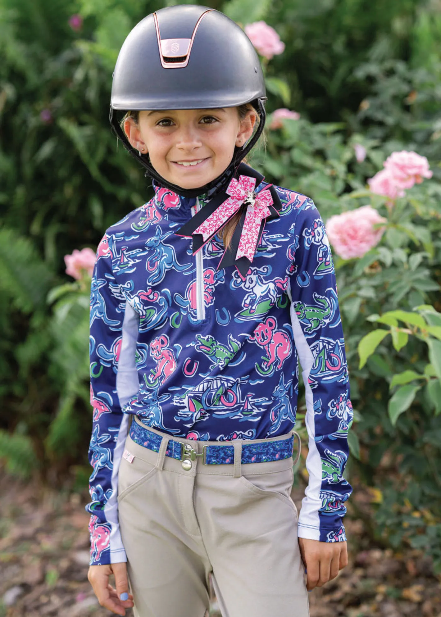 Kids BELLE AND BOW EQSTRN Belle & Bow Equestrian Children’s Long Sleeve Sun Shirt