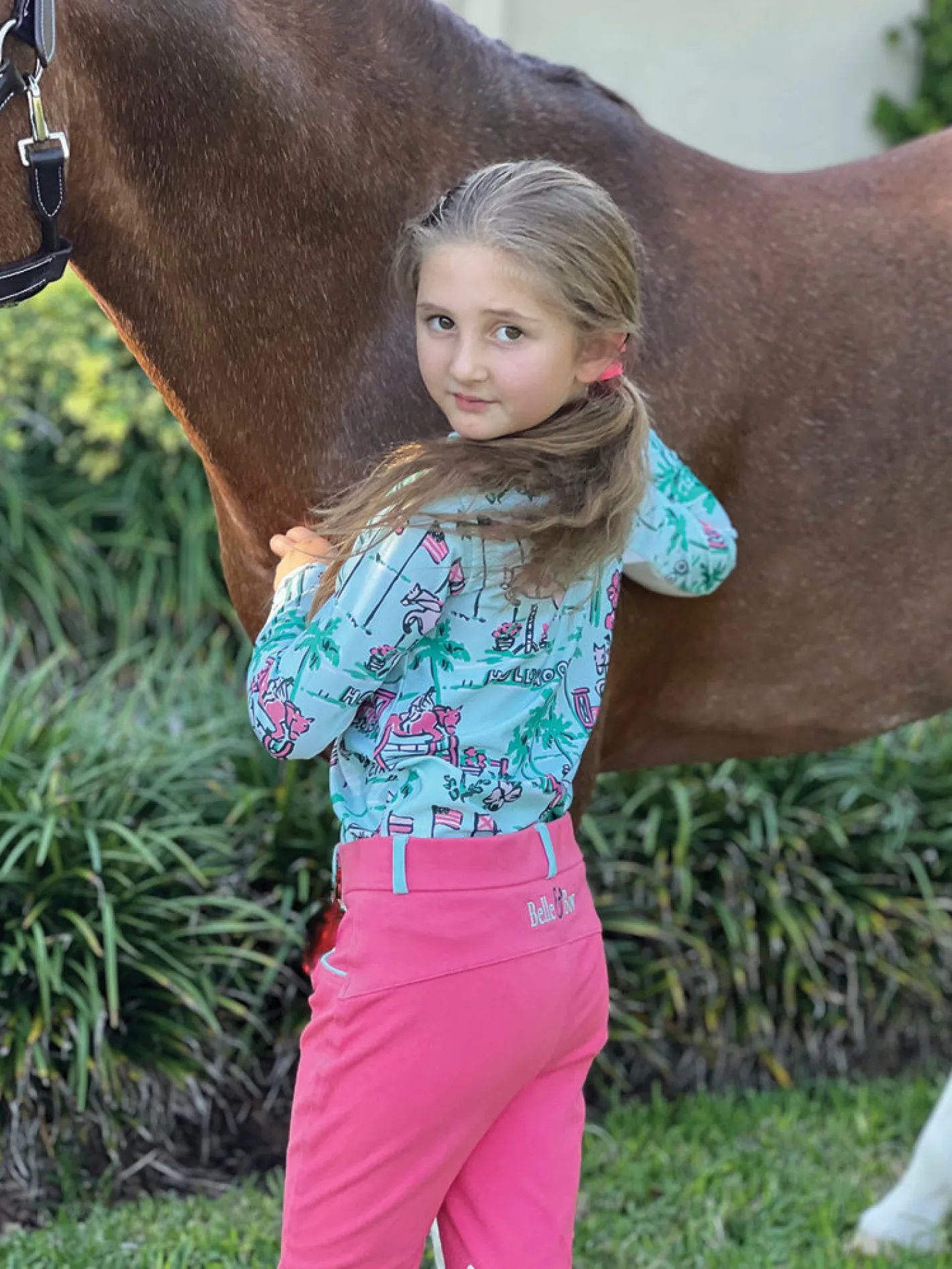 Kids BELLE AND BOW EQSTRN Belle & Bow Equestrian Children’s Long Sleeve Sun Shirt