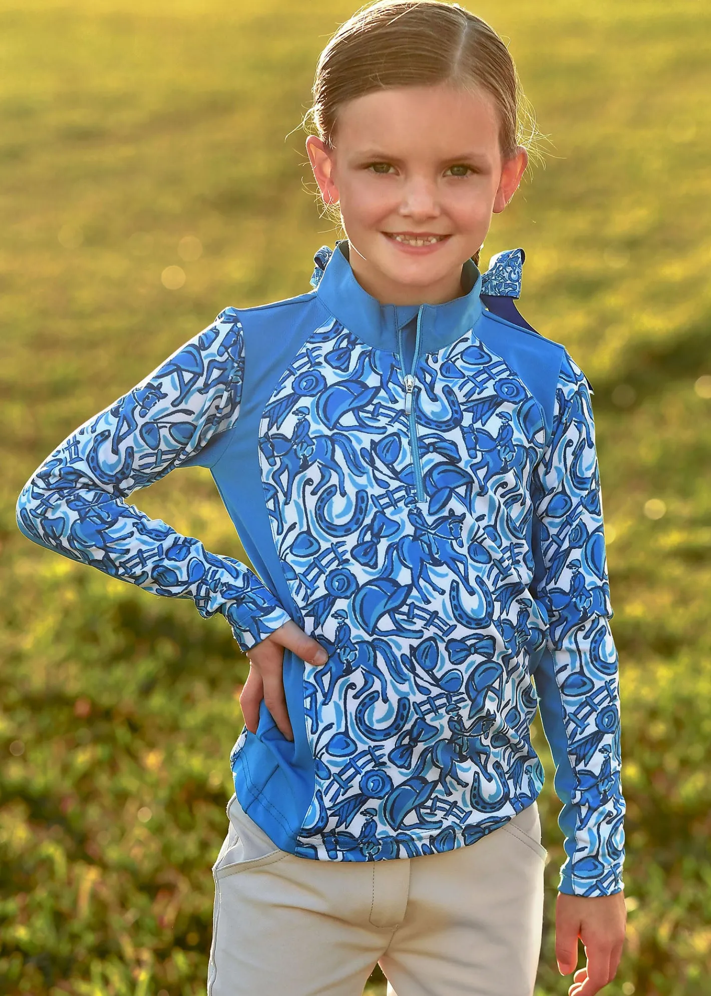 Kids BELLE AND BOW EQSTRN Belle & Bow Equestrian Girls’ Pullover Long-Sleeve Shirt