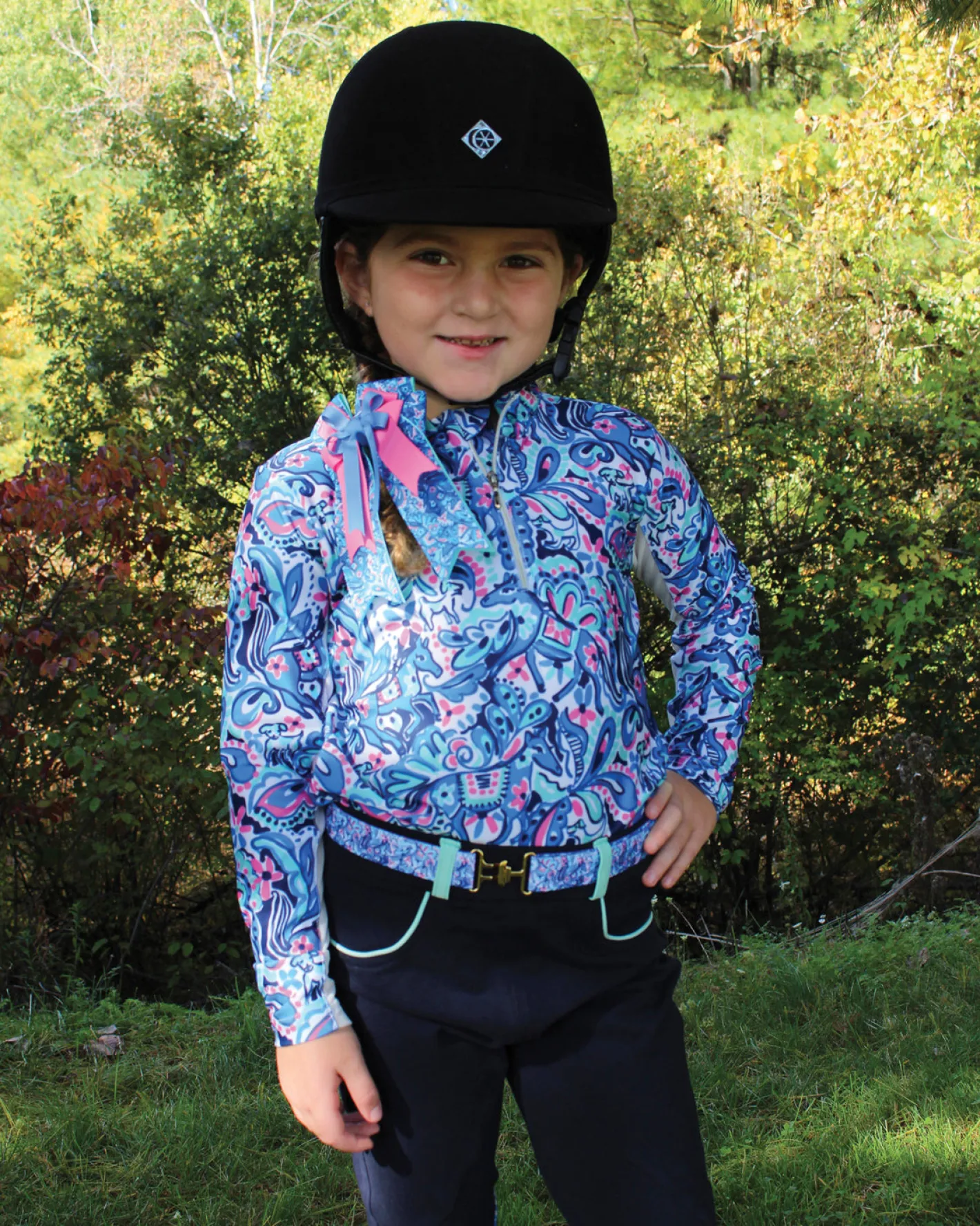 Kids BELLE AND BOW EQSTRN Belle & Bow Equestrian Girls’ Long Sleeve Sun Shirt
