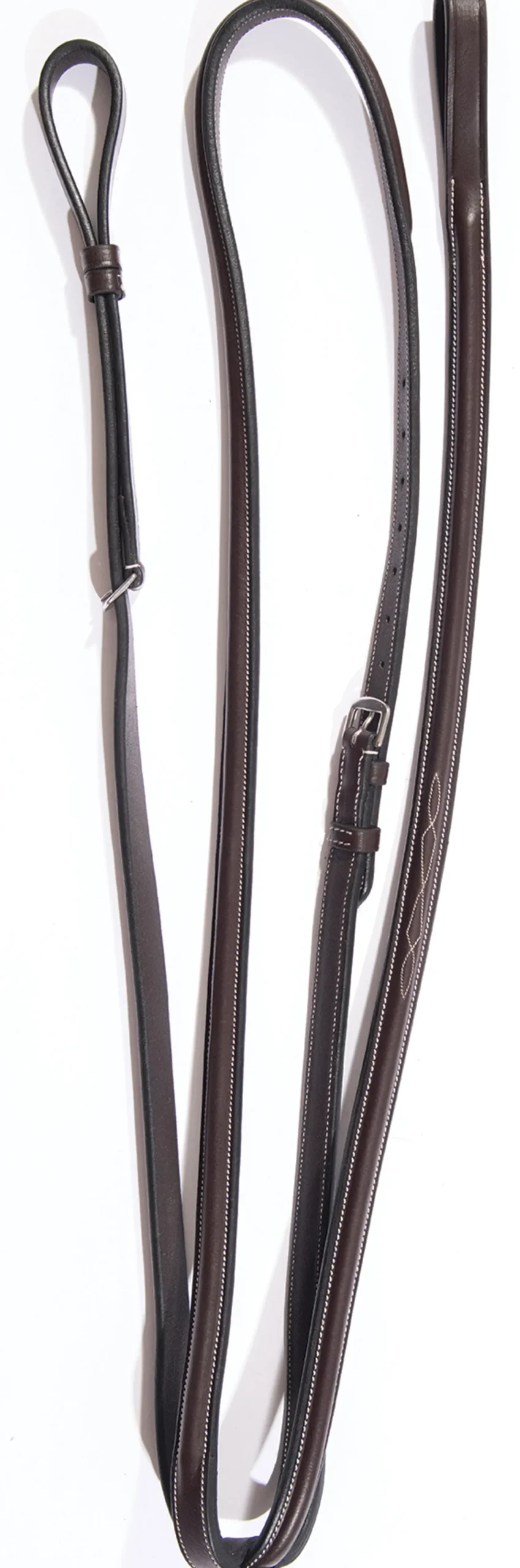 KL SELECT Black Oak Round-Raised Fancy-Stitched Standing Martingale