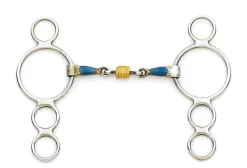 ERS Centaur® Blue Steel Double-Jointed Disc 3-Ring Gag Bit