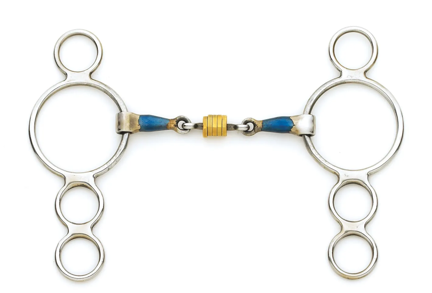 ERS Centaur® Blue Steel Double-Jointed Disc 3-Ring Gag Bit