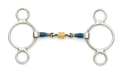 ERS Centaur® Blue Steel Double-Jointed Disc 2-Ring Gag Bit
