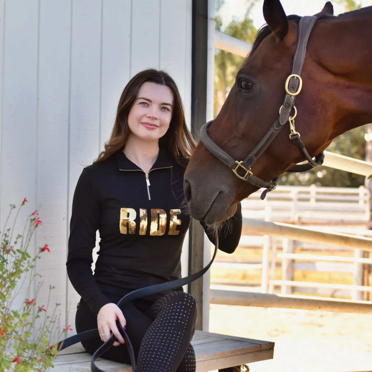 DANCING EQUESTRIAN Ladies’ "Ride" Long-Sleeve Base Layer Shirt
