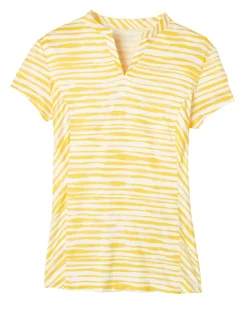 KIRSCH Dover Saddlery® Ladies’ Notch-V Stripe Short Sleeve Shirt