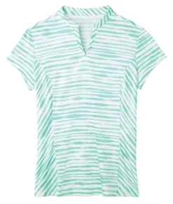 KIRSCH Dover Saddlery® Ladies’ Notch-V Stripe Short Sleeve Shirt