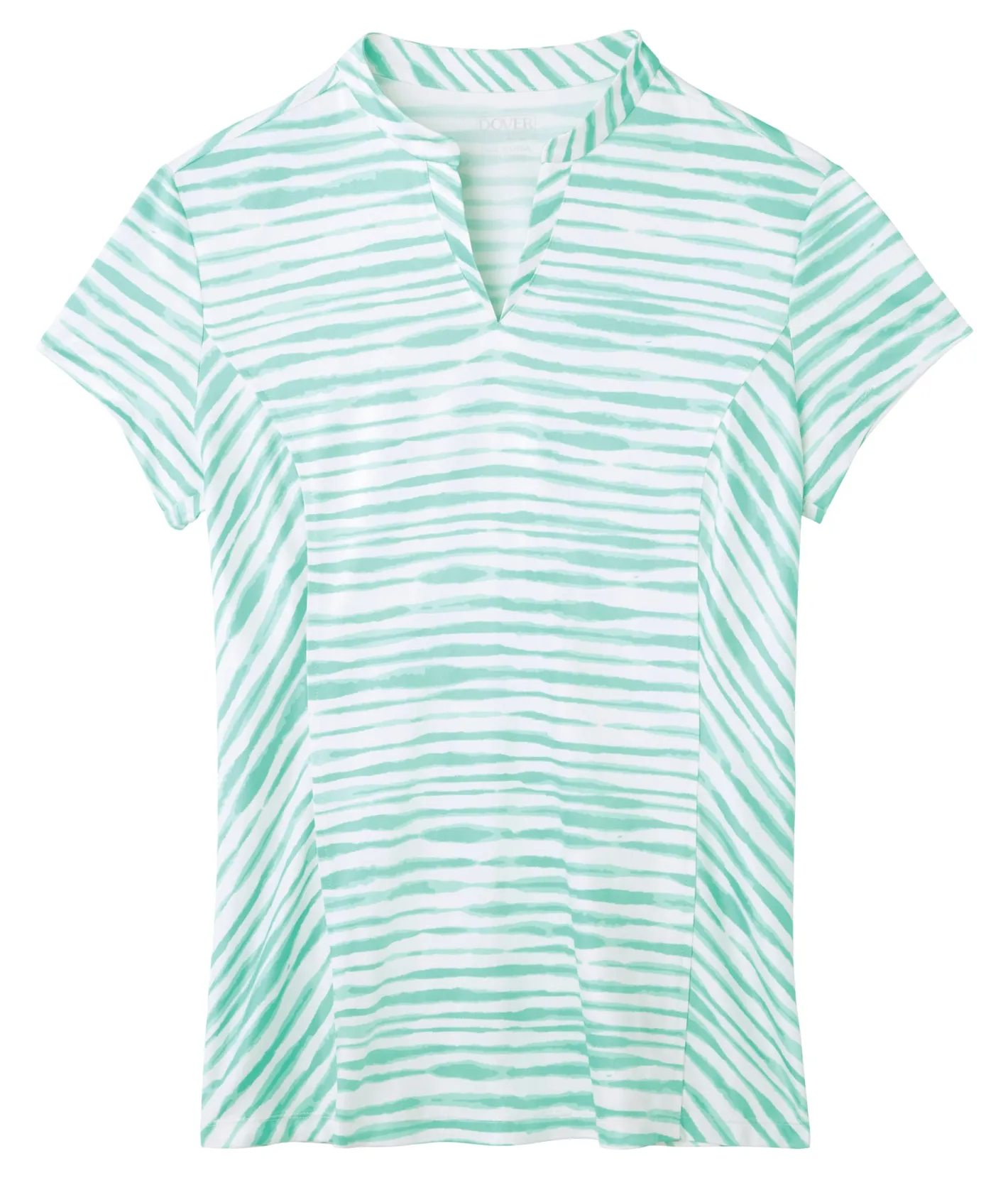 KIRSCH Dover Saddlery® Ladies’ Notch-V Stripe Short Sleeve Shirt