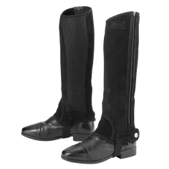 S.K. SHOES AND BOOTS DS Suede Half Chaps with Silicone Grip Patch