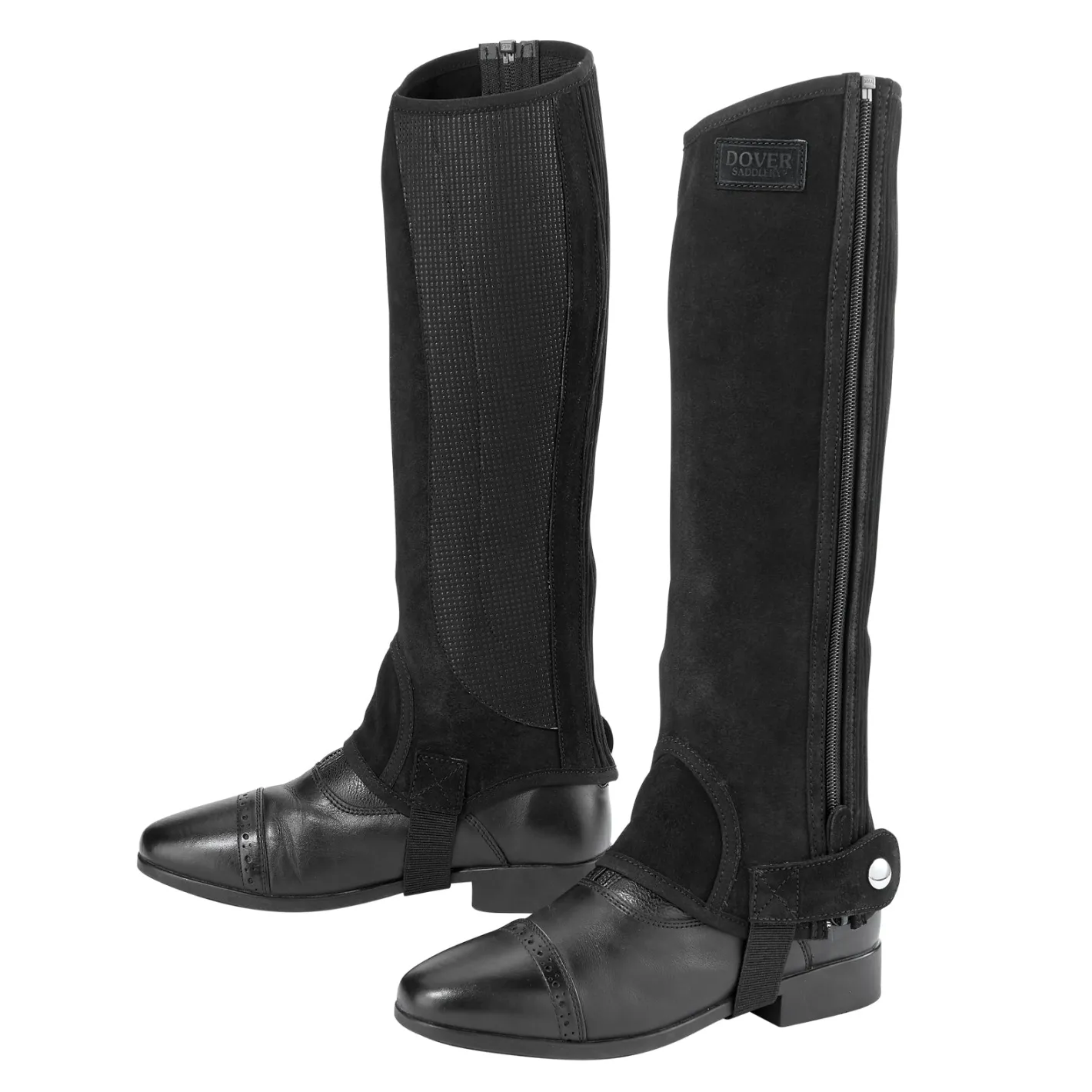 S.K. SHOES AND BOOTS DS Suede Half Chaps with Silicone Grip Patch