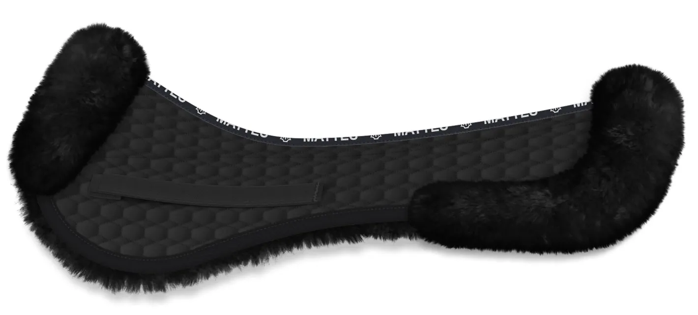 WORLD EQUSTRN BRNDS E.A. Mattes Platinum EWWA Sheepskin All-Purpose Half Pad with Rear Trim
