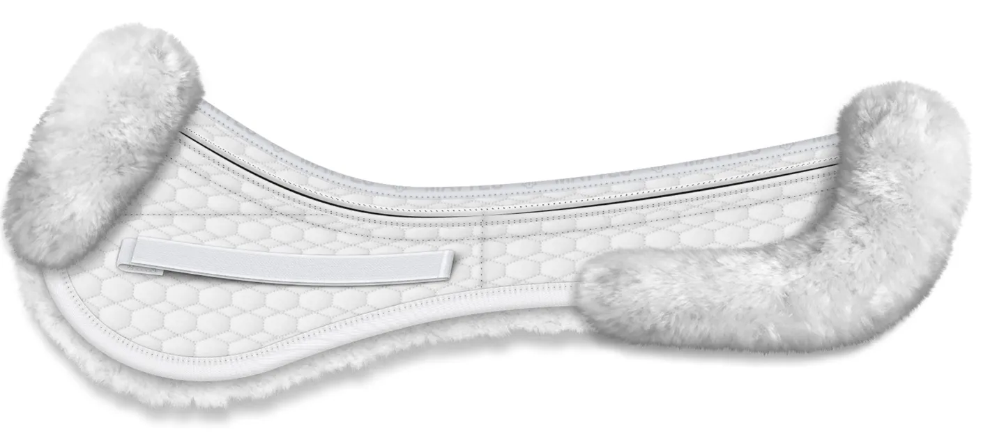 WORLD EQUSTRN BRNDS E.A. Mattes Platinum EWWA Sheepskin All-Purpose Correction Half Pad with Rear Trim