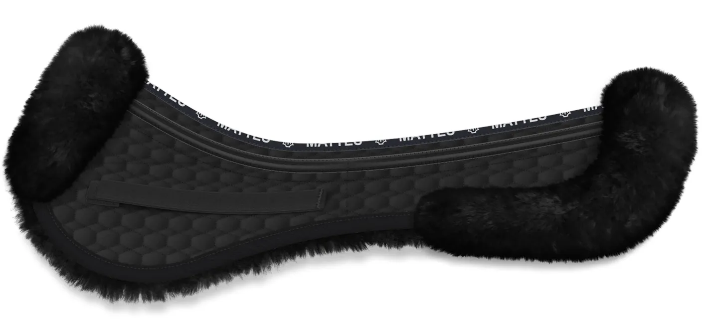 WORLD EQUSTRN BRNDS E.A. Mattes Platinum EWWA Sheepskin All-Purpose Correction Half Pad with Rear Trim