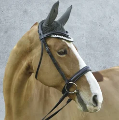 JPC EQUESTRIAN Equine Couture™ Fly Bonnet with Piping and Crystals