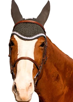 JPC EQUESTRIAN Equine Couture™ Fly Bonnet with Piping and Crystals
