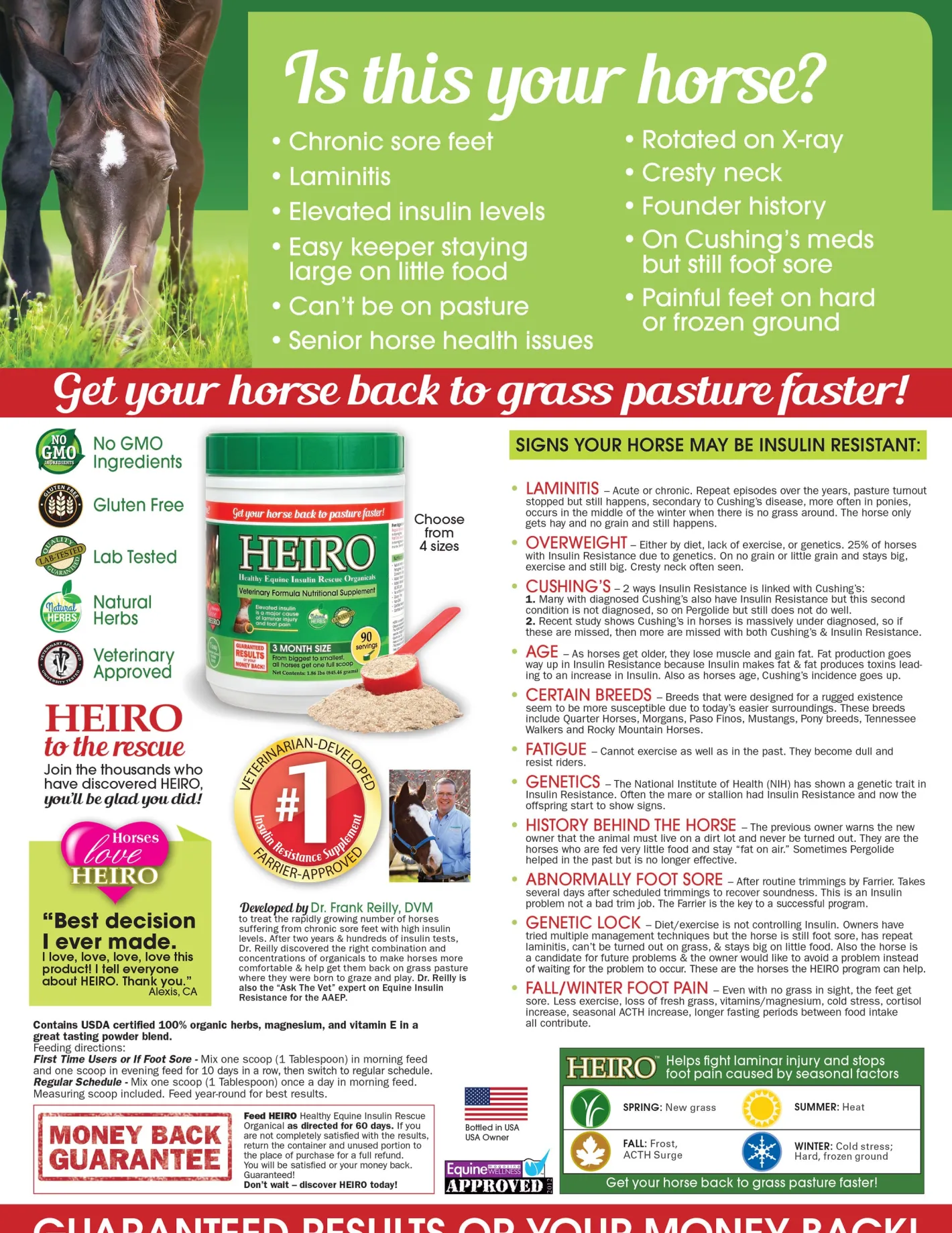 RJ MATTHEWS Heiro™ Healthy Equine Insulin Rescue Organical
