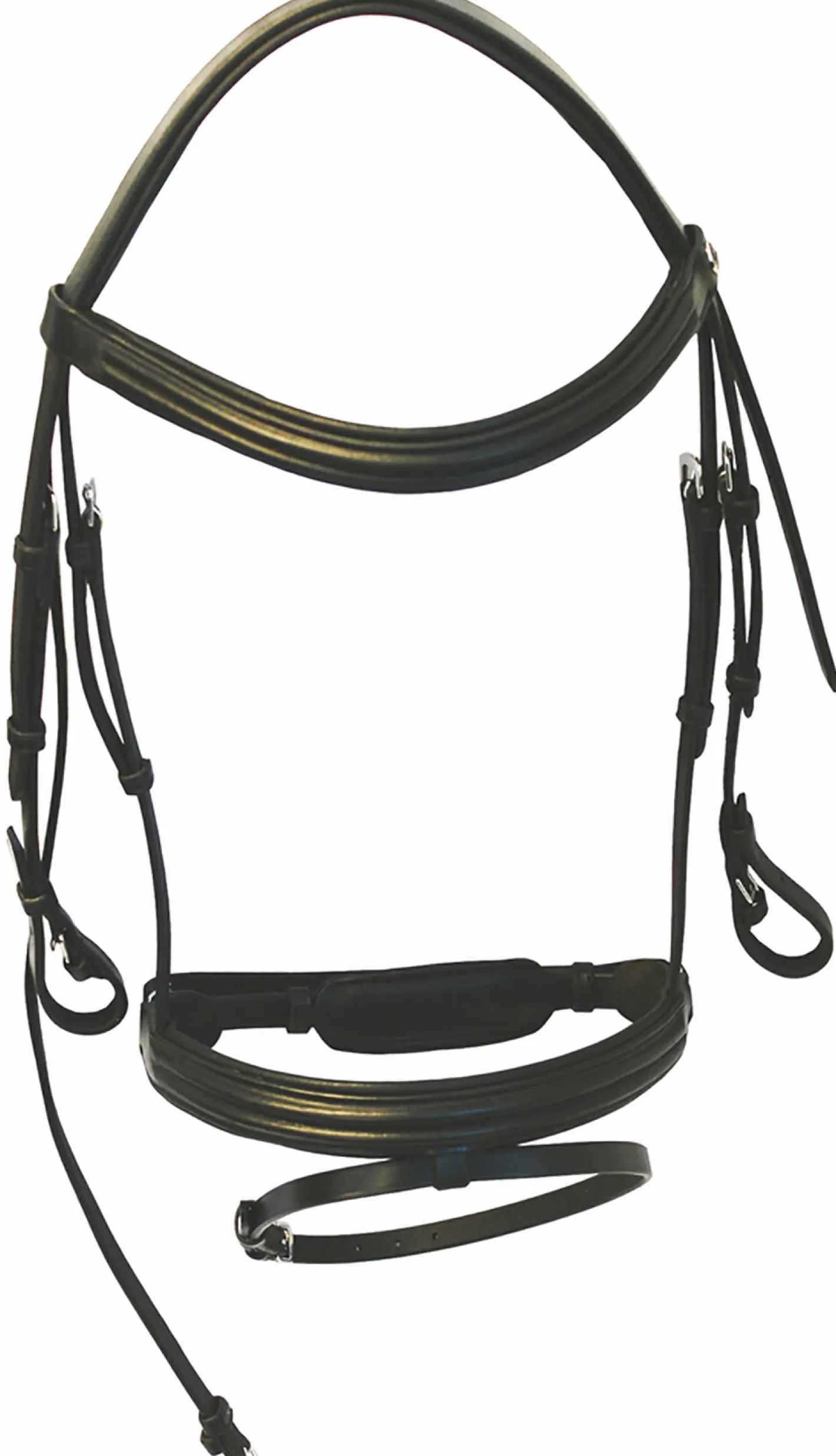 JPC EQUESTRIAN Henri De Rivel Padded Raised Dressage Bridle with Jawband Crank And Flash With Web Reins