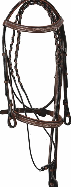 JPC EQUESTRIAN Henri de Rivel Pro Fancy Raised Comfort Crown Padded Bridle with Fancy Raised Reins