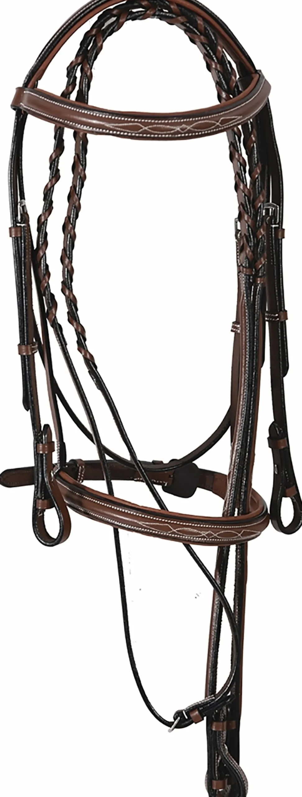 JPC EQUESTRIAN Henri de Rivel Pro Fancy Raised Comfort Crown Padded Bridle with Fancy Raised Reins