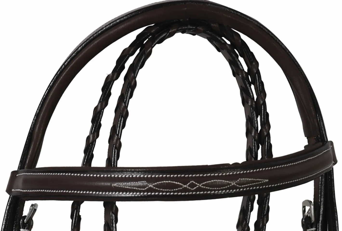 JPC EQUESTRIAN Henri de Rivel Pro Mono Crown Fancy-Stitched Padded Bridle with Laced Reins