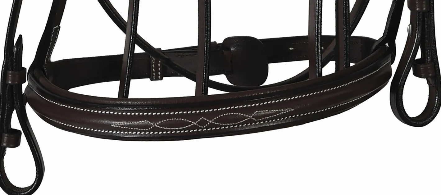 JPC EQUESTRIAN Henri de Rivel Pro Mono Crown Fancy-Stitched Padded Bridle with Laced Reins