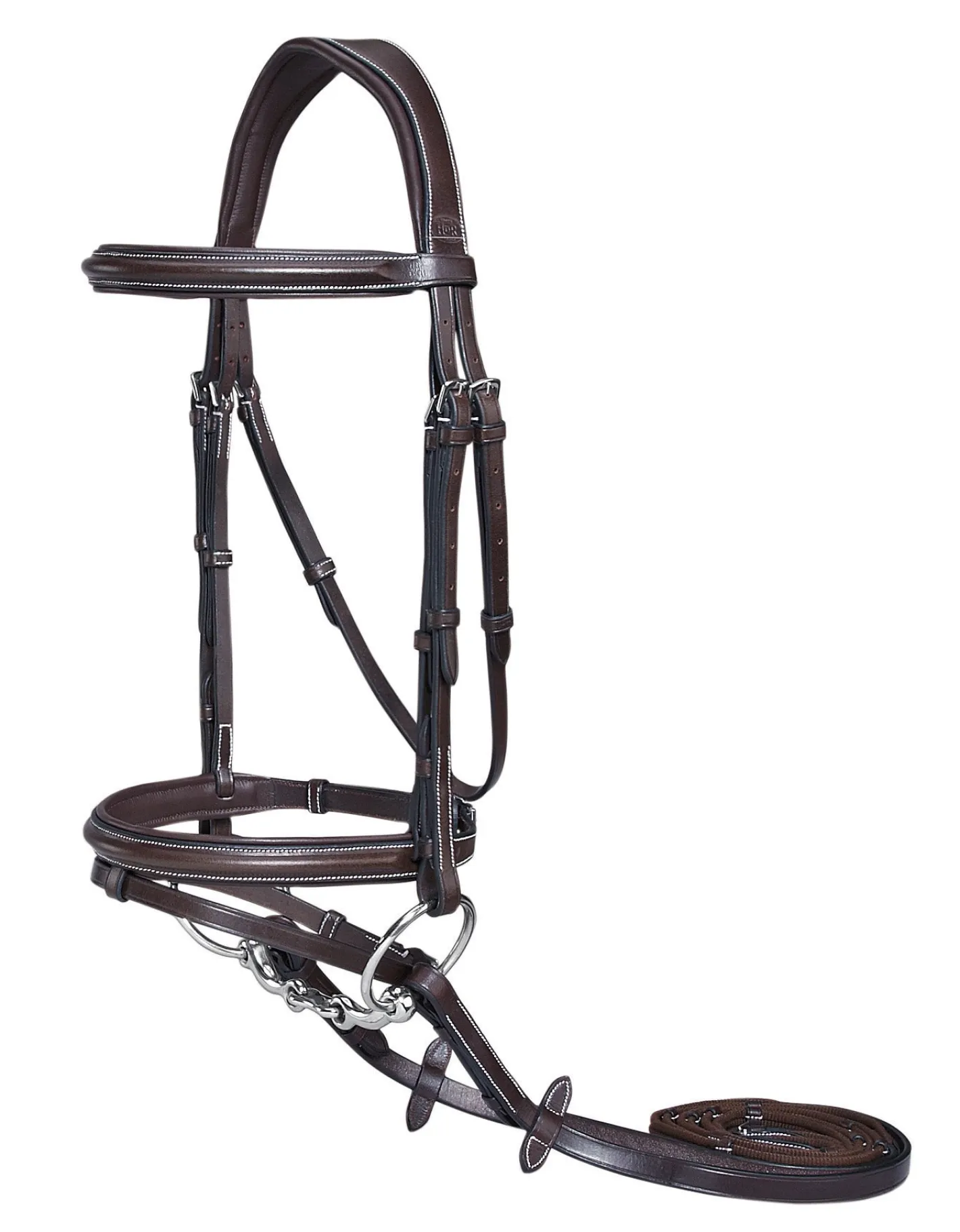 JPC EQUESTRIAN Henri de Rivel Pro Plain Raised Bridle with Flash & Rubber Reins
