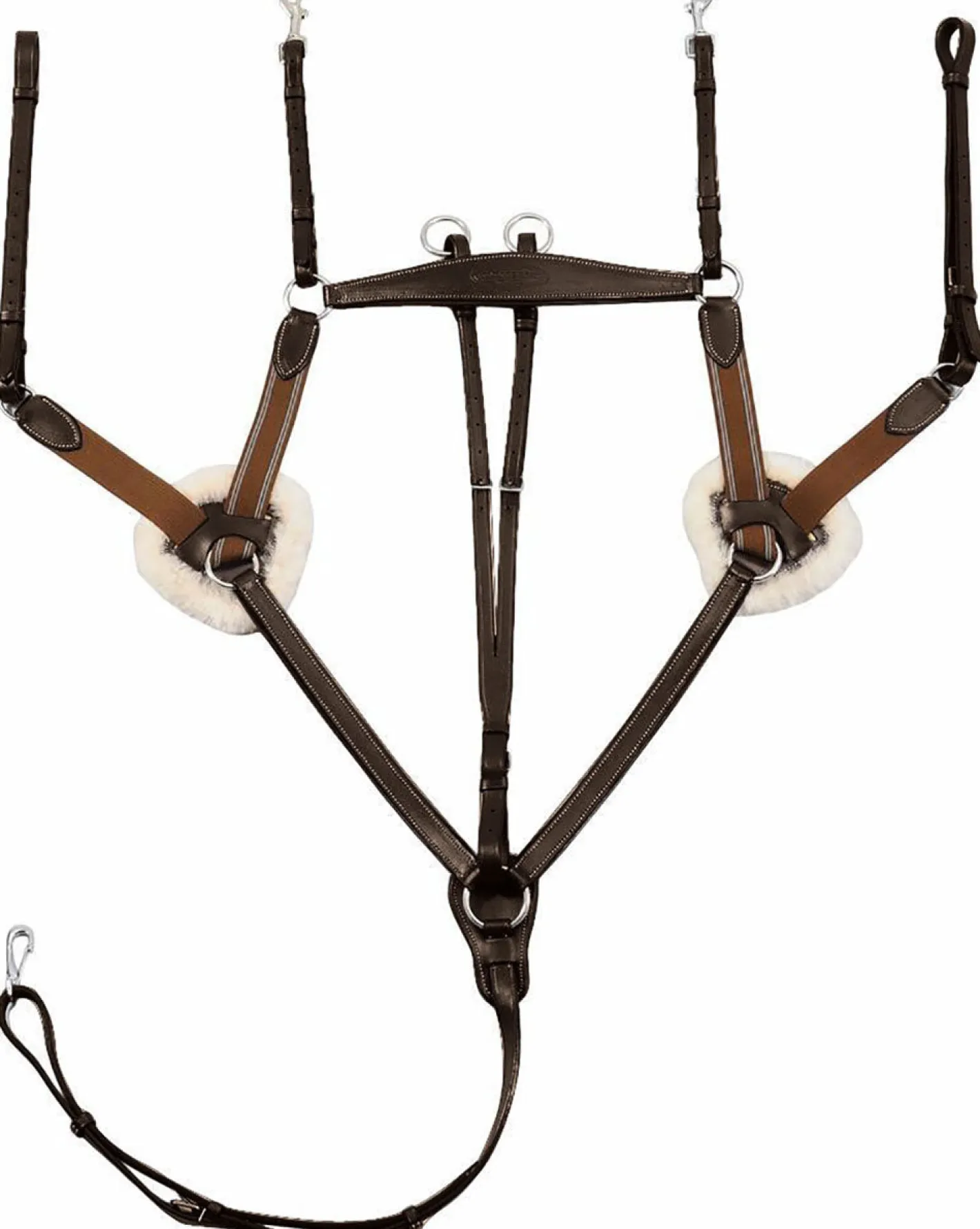 JPC EQUESTRIAN Henri de Rivel Pro 5-Point Elastic Breastplate Martingale with Running Attachment