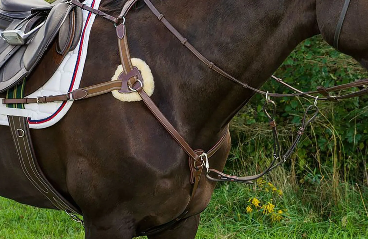 JPC EQUESTRIAN Henri de Rivel Pro 5-Point Elastic Breastplate Martingale with Running Attachment