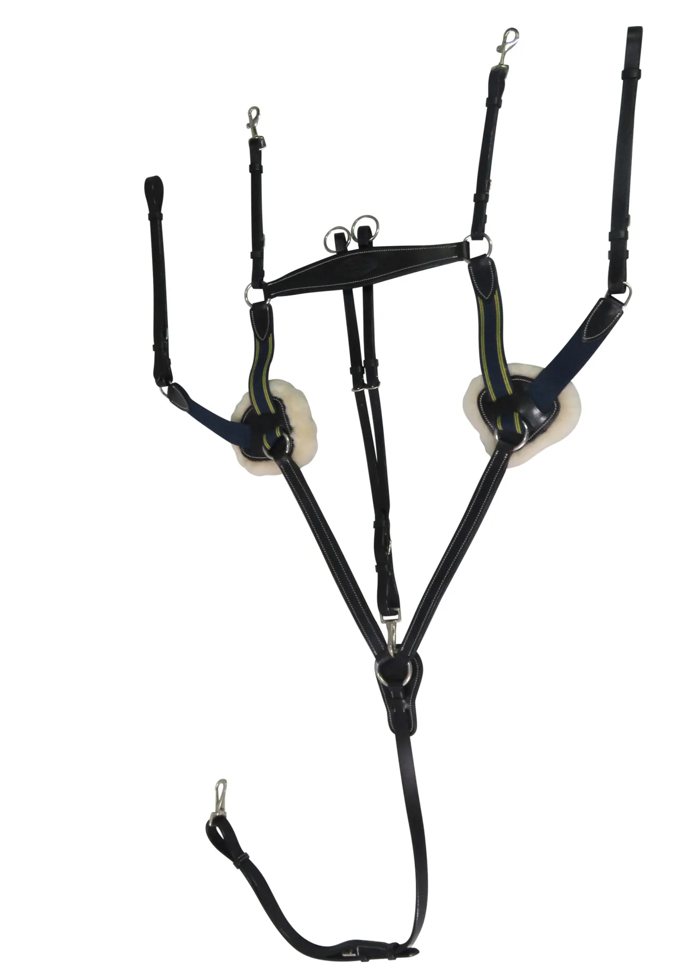 JPC EQUESTRIAN Henri de Rivel Pro 5-Point Elastic Breastplate Martingale with Running Attachment