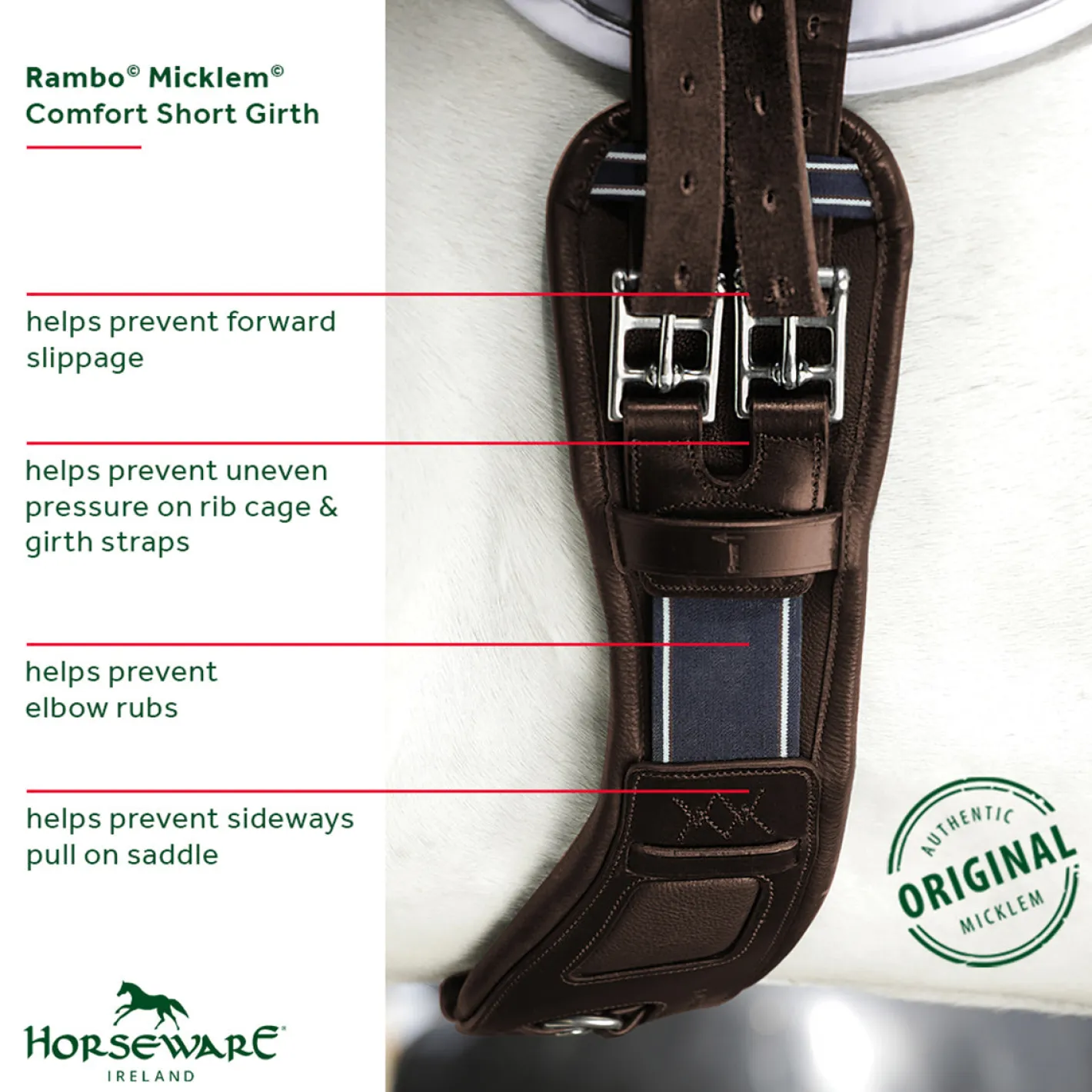 HORSEWARE ® Ireland Rambo® Micklem® Short Comfort Girth
