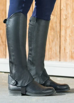 EQUINAVIA Horze Leather Half Chaps with Elastic