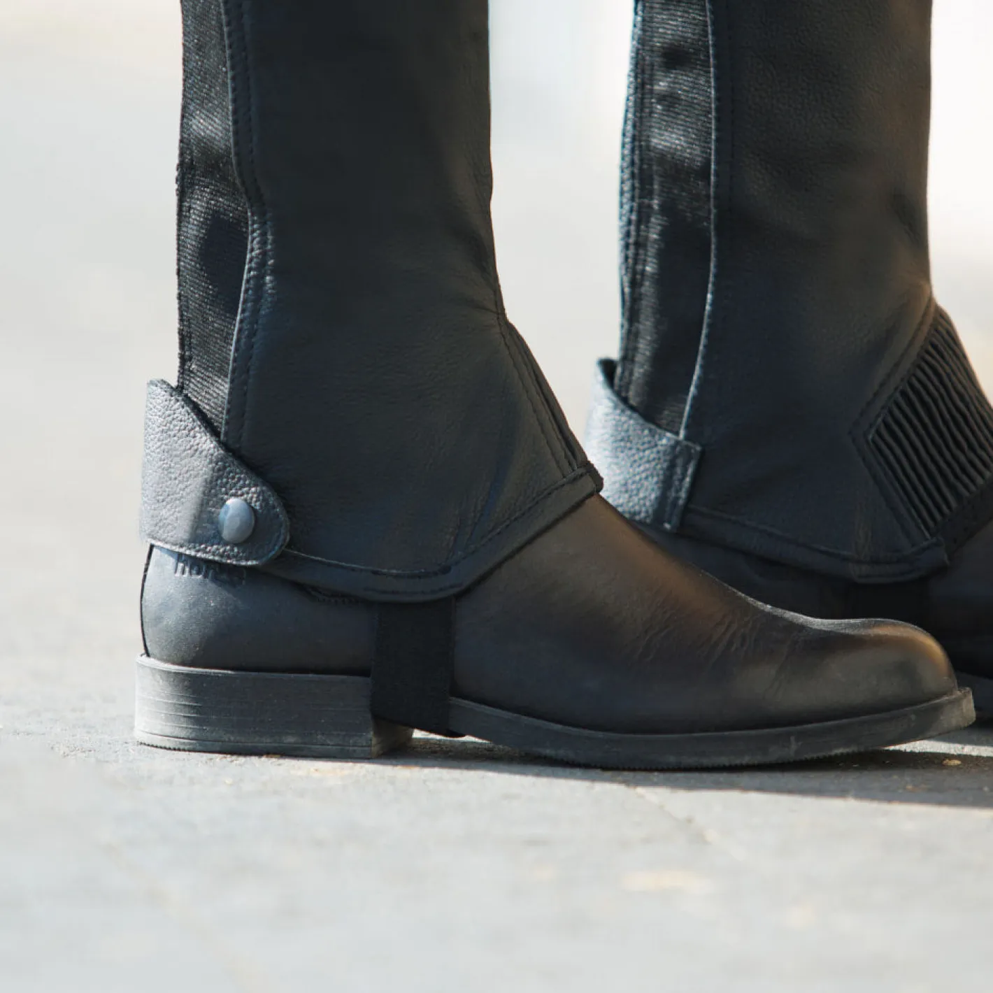 EQUINAVIA Horze Leather Half Chaps with Elastic