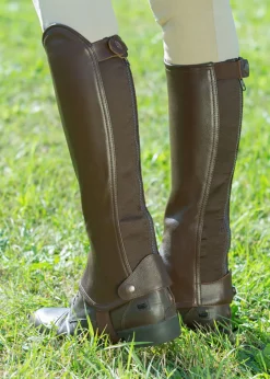 EQUINAVIA Horze Leather Half Chaps with Elastic