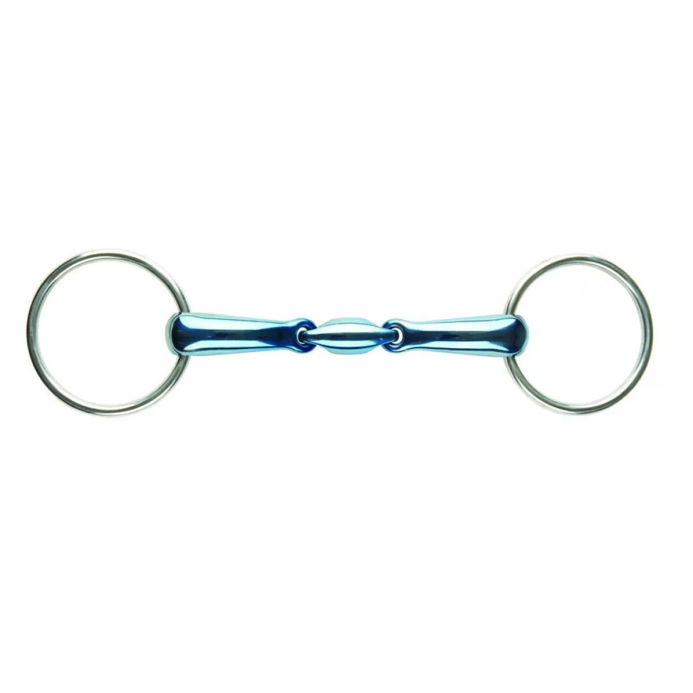 WEATHERBEETA JP by Korsteel® Blue Steel Oval Link Double-Jointed Loose Ring Bit