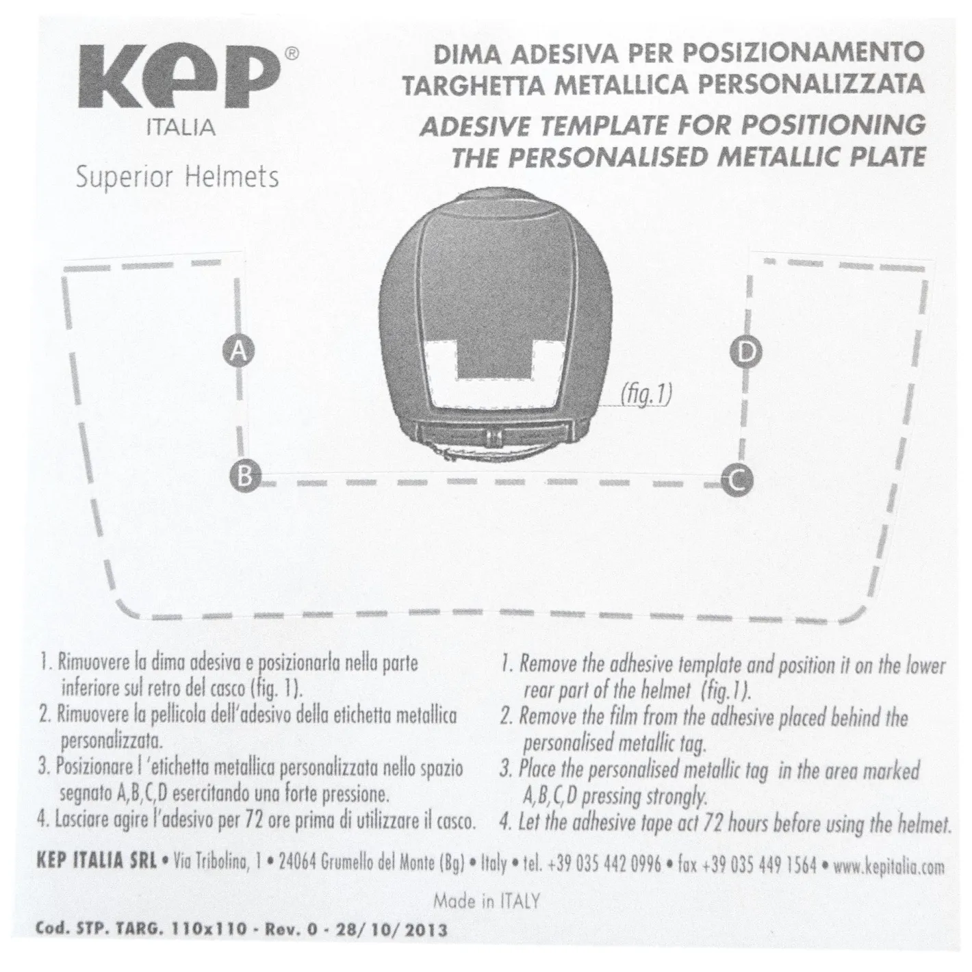 KEP ITALIA SRL KEP Italia® Engraved Name Tag