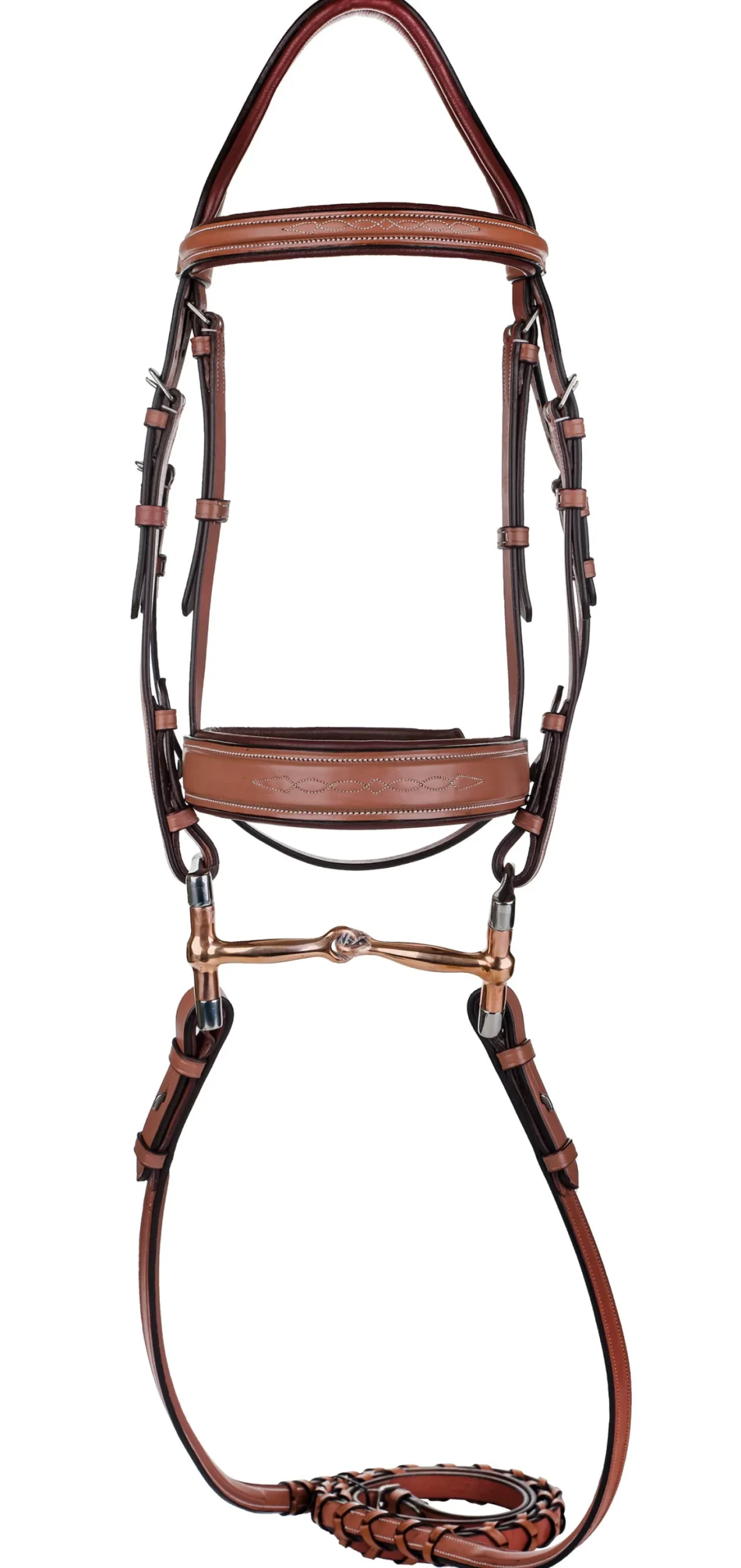 JPC EQUESTRIAN Laureate by Henri de Rivel Fancy-Stitched Bridle with Wide Caveson & Laced Reins