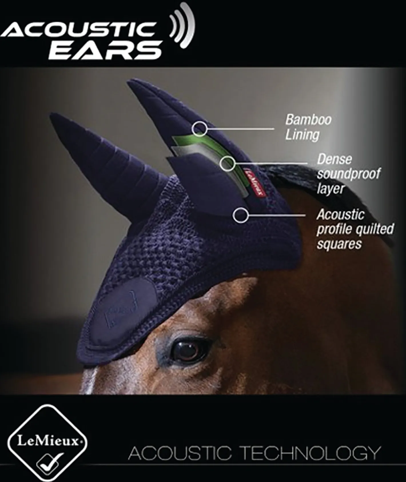 HORSE HEALTH TRADE LeMieux® Diamanté Acoustic Fly Hood