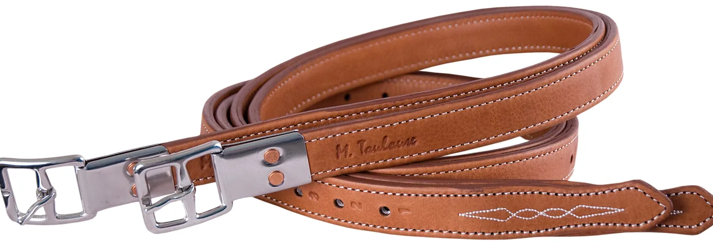 INT RIDING HELMET Marcel Toulouse Platinum Double Leather Stirrup Leathers