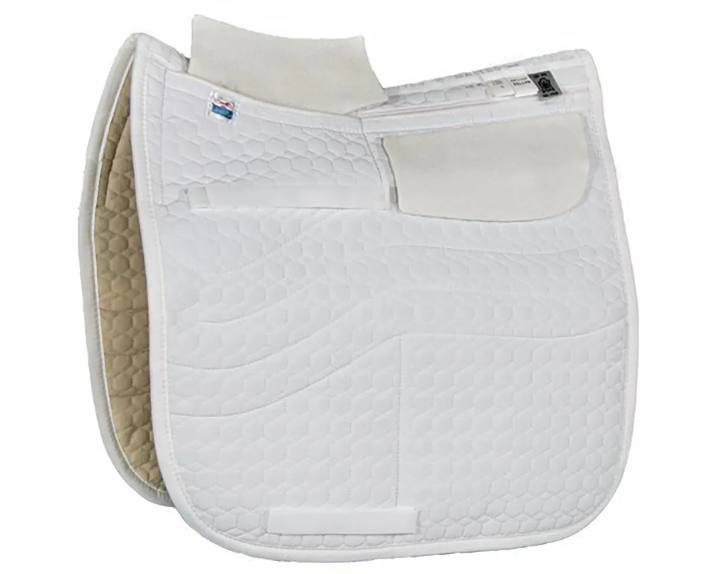 WORLD EQUSTRN BRNDS Mattes Dressage Square Quilt Only Correction Pad with Pockets for Shims