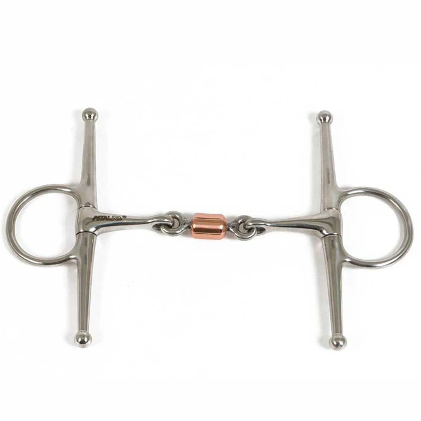 PARTRADE Metalab Double-Jointed with Copper Roller Link Full Cheek Snaffle Bit