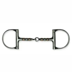 PARTRADE Metalab Jointed with Copper Rollers D-ring Snaffle Bit