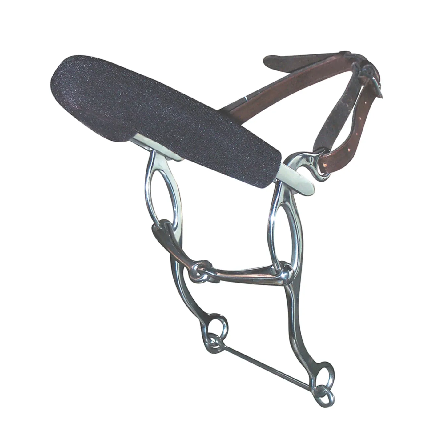 PARTRADE Metalab Solid Joint Combination Bit with Neoprene Cover Noseband with Leather Straps