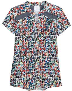 I APPAREL INT GROUP Noble Equestrian™ Ladies’ Erin Mandarin Short Sleeve Print Top
