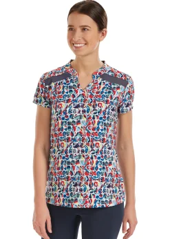 I APPAREL INT GROUP Noble Equestrian™ Ladies’ Erin Mandarin Short Sleeve Print Top