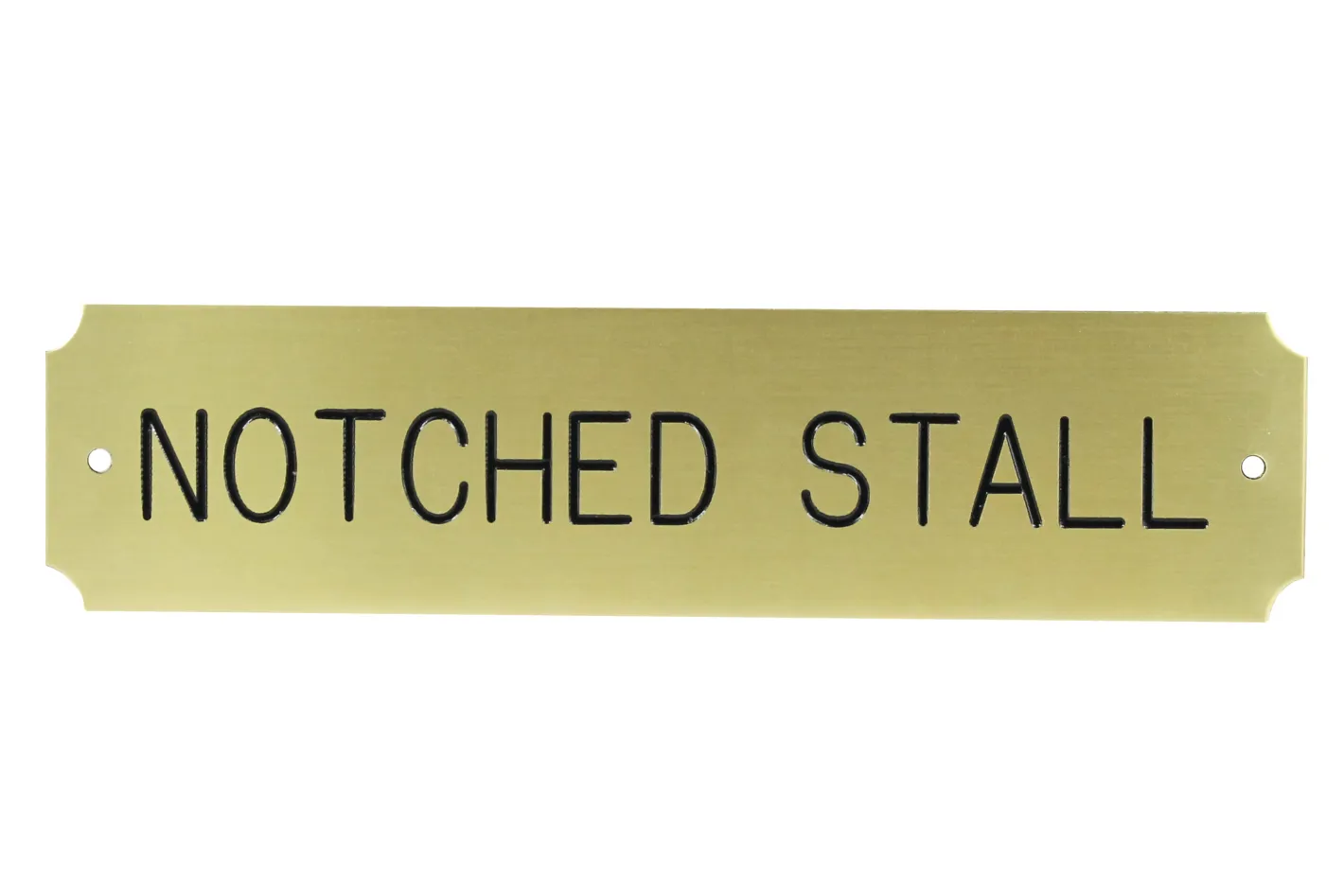 CRW Notched Brass Stall Plate - 1 or 2 lines