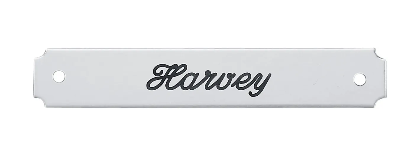 DOVER DROPSHIP Notched Corner Halter Nameplate - 1 or 2 lines