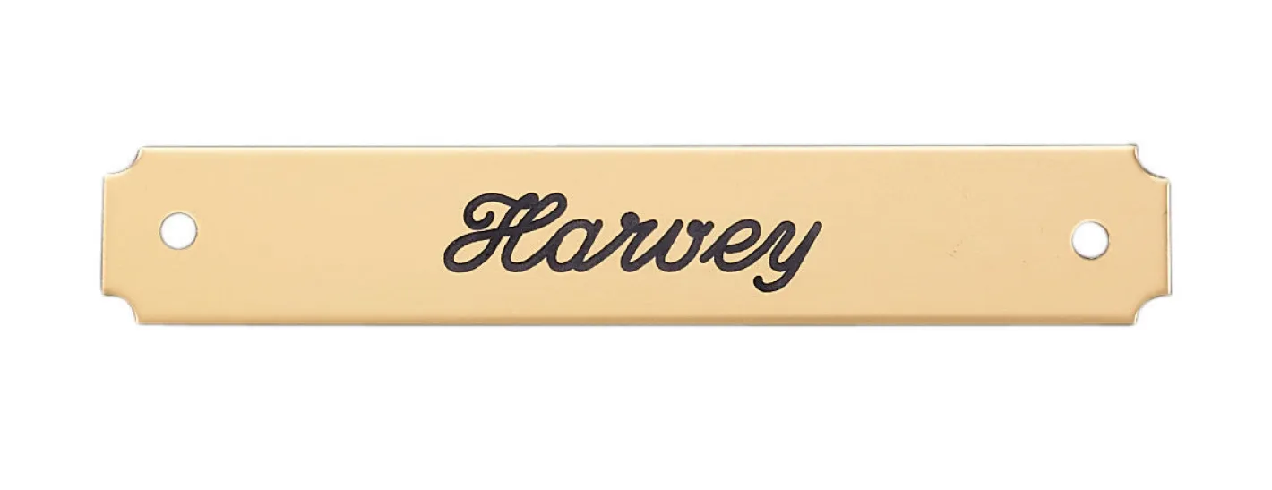 DOVER DROPSHIP Notched Corner Halter Nameplate - 1 or 2 lines
